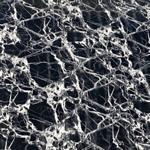 LAMINA DECORATIVA PVC NEGRO VETAS BLANCAS 3MM RPVCM3009